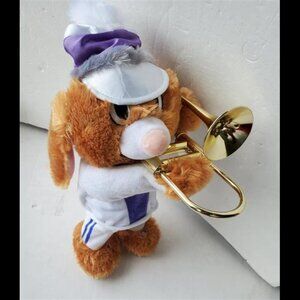 Animated Easter Bunny Floppy Ears Playing Trombone Plush Musical Toy Song Dance